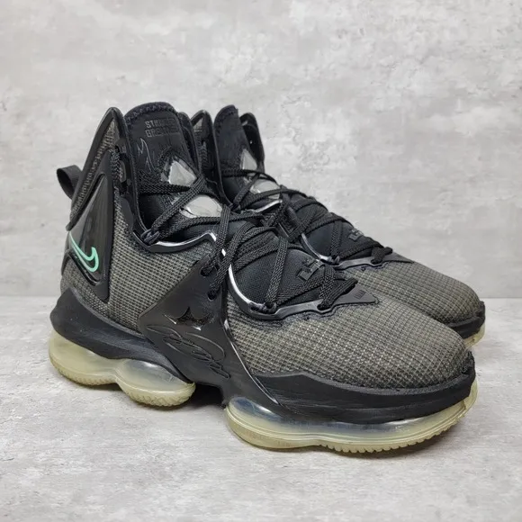 Nike Lebron XIX 19 Men's Basketball Shoes Black/Green Glow Anthracite Size 8