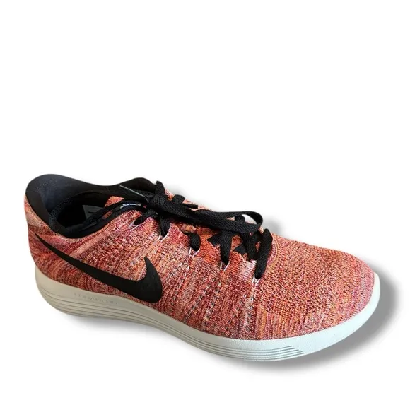 Nike Lunarepic Flyknit Low Top Running Shoes Orange Black Size 10