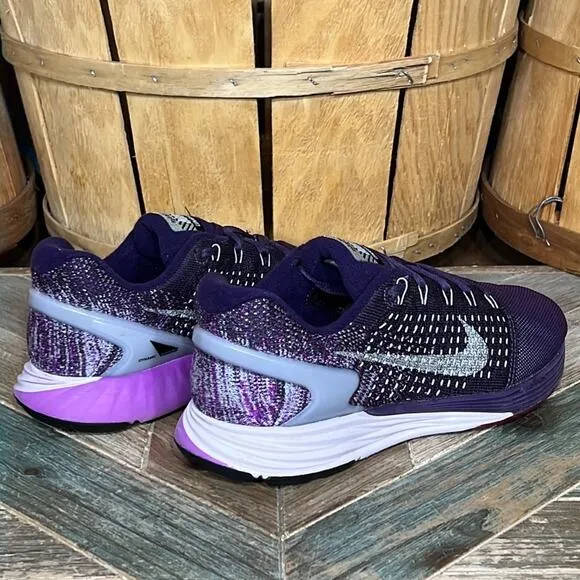 Nike Lunarglide 7 Flash Purple Silver H2O Repel Running Shoes Womens Size 7