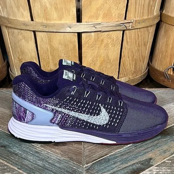 Nike Lunarglide 7 Flash Purple Silver H2O Repel Running Shoes Womens Size 7