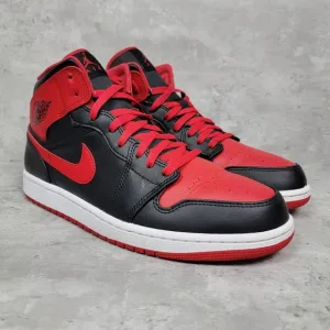 Nike‎ Mens Size 11 Air Jordan 1 Mid Bred Alternate Black Red DQ8426-060 Sneakers