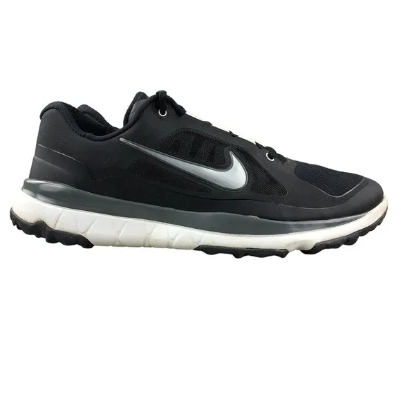 Nike Men's Size 11 Fi Impact Black Metallic Silver Grey Golf Sneakers 611510-004