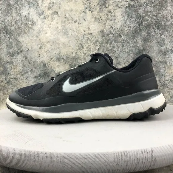 Nike Men's Size 11 Fi Impact Black Metallic Silver Grey Golf Sneakers 611510-004