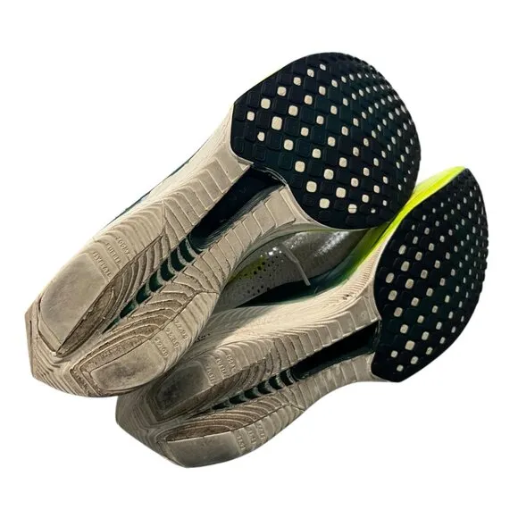 Nike Men's ZoomX Vaporfly 3 Flyknit Running Shoes White &amp; Neon Yellow Size 11.5