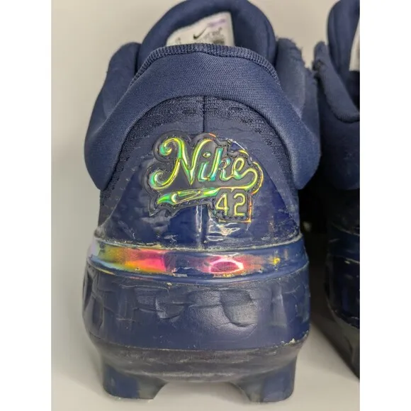 Nike Navy Alpha Huarache Elite 4 Low Jackie Robinson Day Molded Cleats Size 11