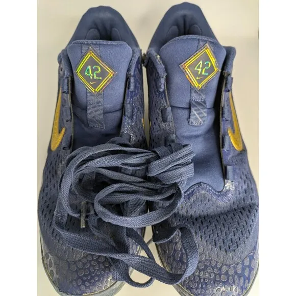 Nike Navy Alpha Huarache Elite 4 Low Jackie Robinson Day Molded Cleats Size 11