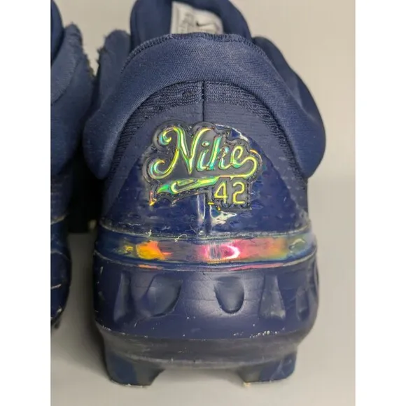 Nike Navy Alpha Huarache Elite 4 Low Jackie Robinson Day Molded Cleats Size 11