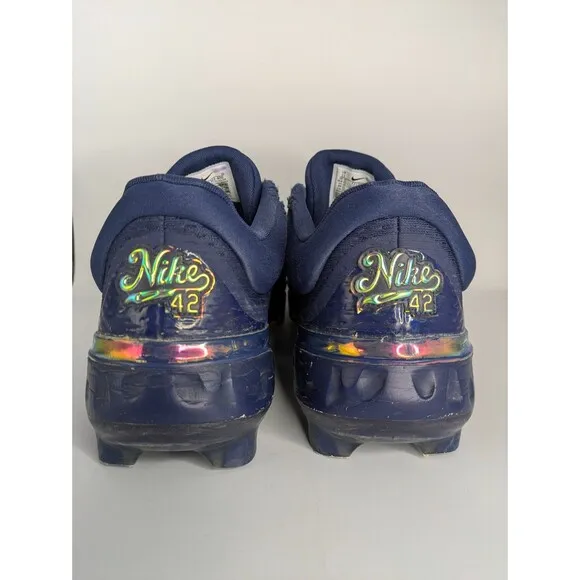 Nike Navy Alpha Huarache Elite 4 Low Jackie Robinson Day Molded Cleats Size 11