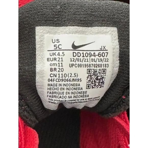 Nike Revolution 6 Little‎ Kids' Child Shoes Size 5C NEW Red/Black DD1094-607
