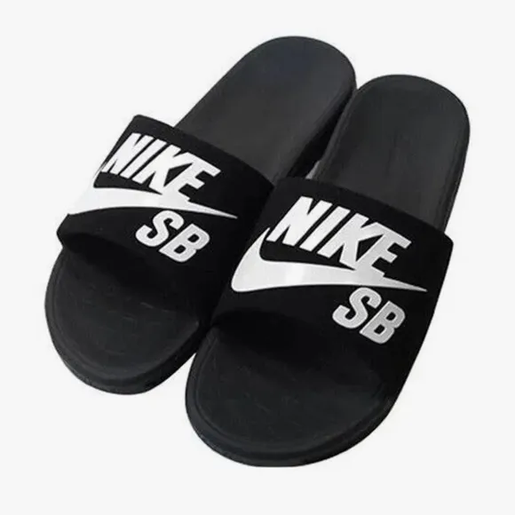 NIKE SB BENASSI SOLARSOFT SLIDESJDI BLACK WHITE SOLAR SOFT SLIDE FLIP FLOP