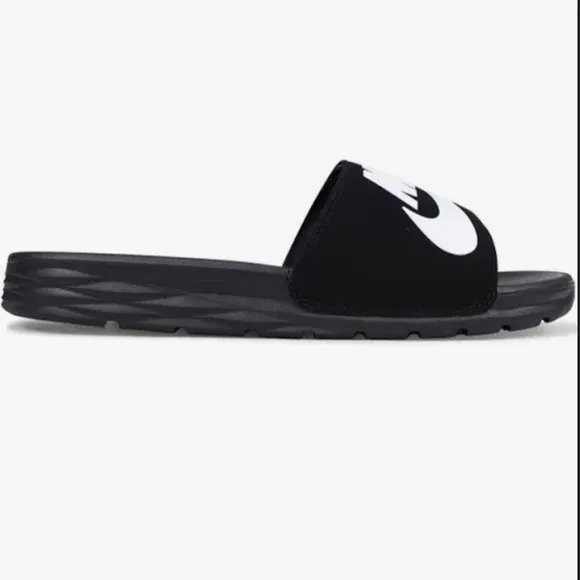 NIKE SB BENASSI SOLARSOFT SLIDESJDI BLACK WHITE SOLAR SOFT SLIDE FLIP FLOP