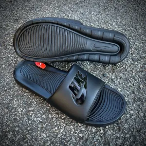 NIKE VICTOR ONE SLIDES ALL BLACKS