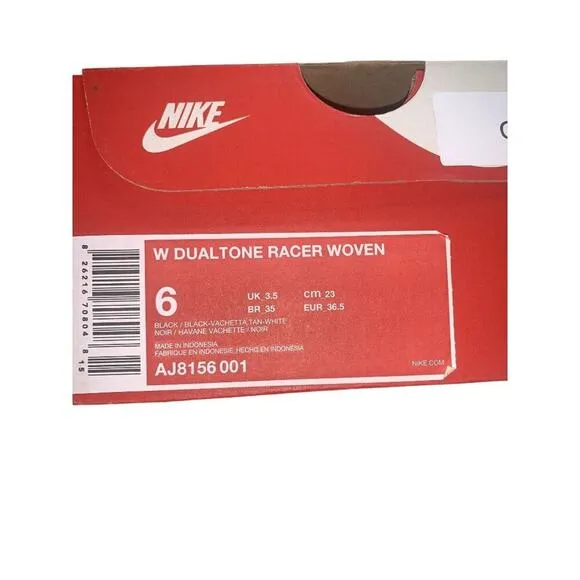 NIKE Women's Dualtone Racer Woven Black/Tan Size 6