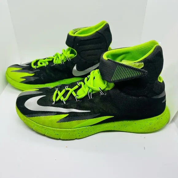 NIKE Zoom HyperRev Black Electric Green Lace Up  Basketball Shoes Size US 11.5