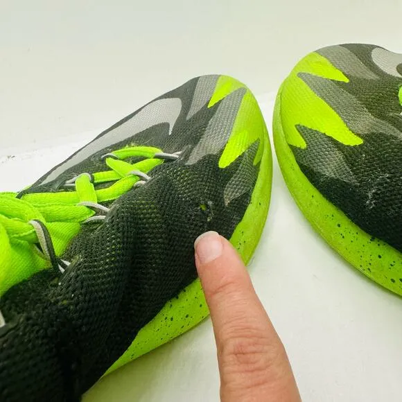 NIKE Zoom HyperRev Black Electric Green Lace Up  Basketball Shoes Size US 11.5