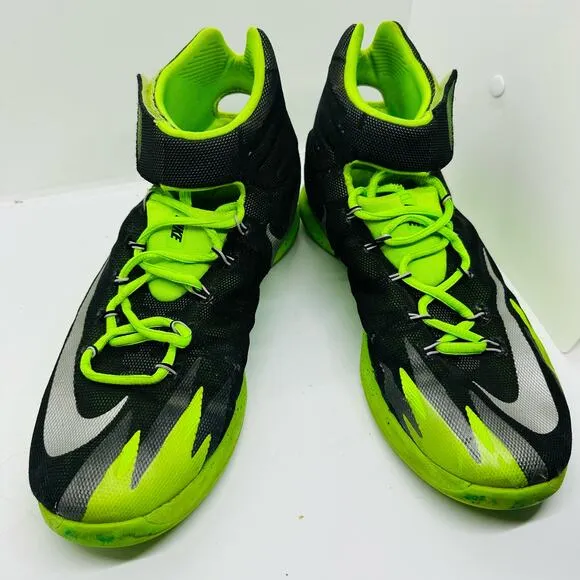 NIKE Zoom HyperRev Black Electric Green Lace Up  Basketball Shoes Size US 11.5