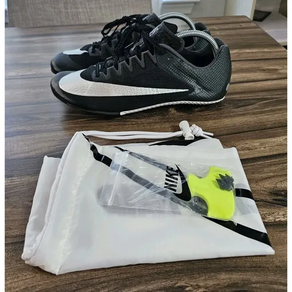Nike Zoom Rival Sprint Track Field Shoes Black Silver DC8753-001 Men's Size 9