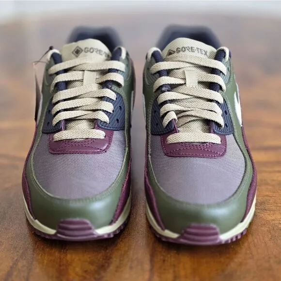 Nike Air Max 90 Gore-Tex Shoes Women's 7.5 Medium Olive Green Maroon FD5810-200