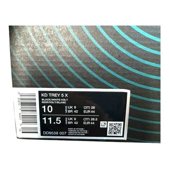Nike KD Trey 5 VIII Mens Basketball Shoes Size 10 Black White NEW With Box