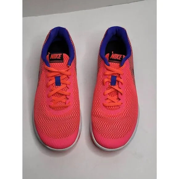 Nike Women Size 8.5 FLEX Experience RN 6 Running Shoes Hot Pink Lace-Up Sneaker