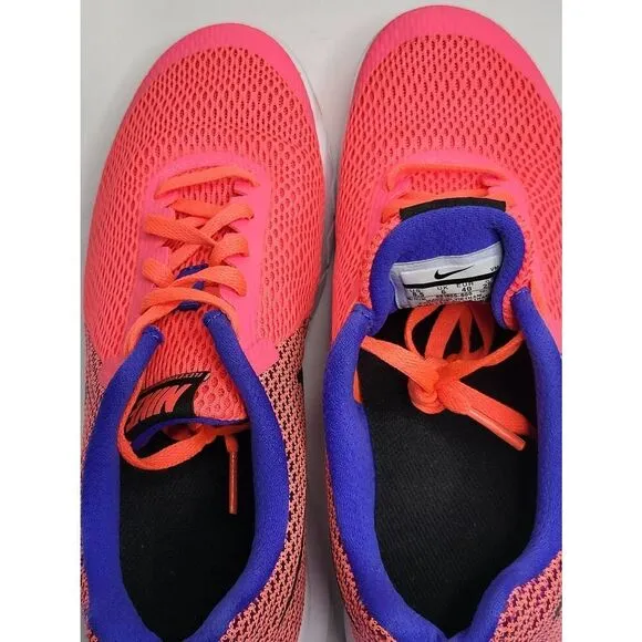 Nike Women Size 8.5 FLEX Experience RN 6 Running Shoes Hot Pink Lace-Up Sneaker