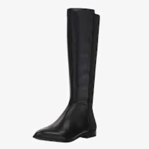 Nine West Owenford Tall Boots Leather/ Fabric in Black Size 8 1/2