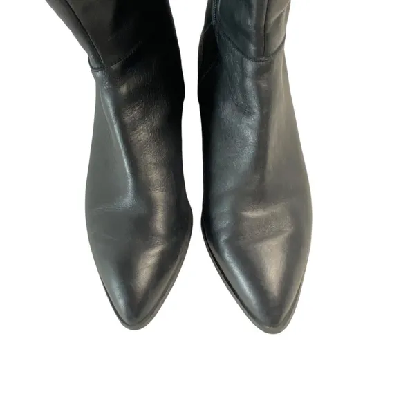 Nine West Owenford Tall Boots Leather/ Fabric in Black Size 8 1/2