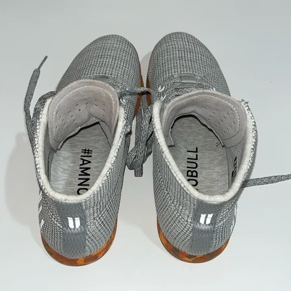NOBULL Men's Heather Grey Orange Outwork High Top Trainers Sz 7.5 Workout