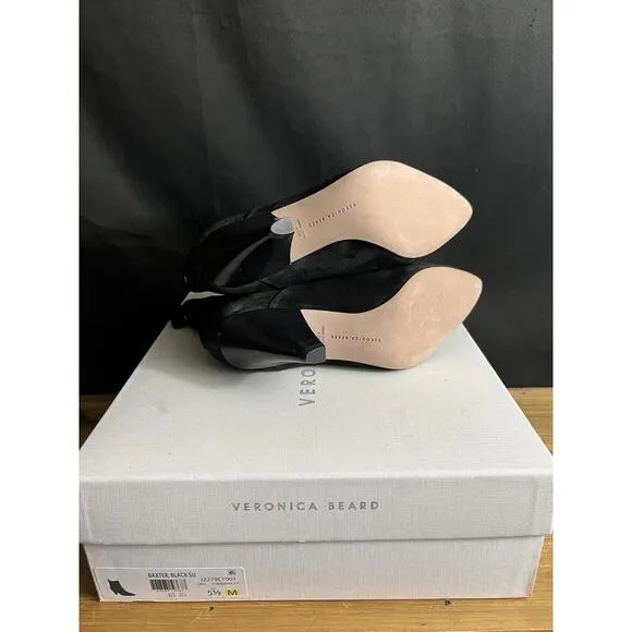 NWB VERONICA BEARD &quot;BAXTER&quot; BLACK SUEDE WESTERN CHELSEA BOOTS US SIZE 5.5M NEW