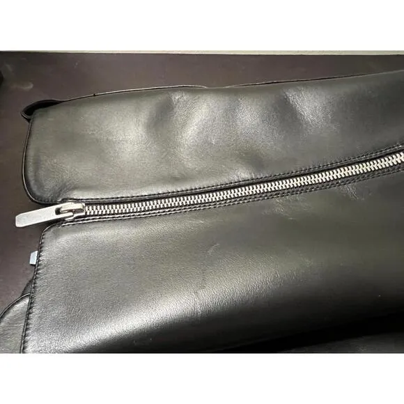 NWOB 3.1 Phillip Lim Alexa Black Knee High Leather Boots Zip Up 70mm Heel 10.5
