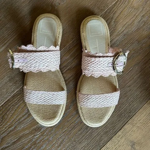 NWOB DOLCE VITA Aperol Scalloped Slide Sandal In Pink