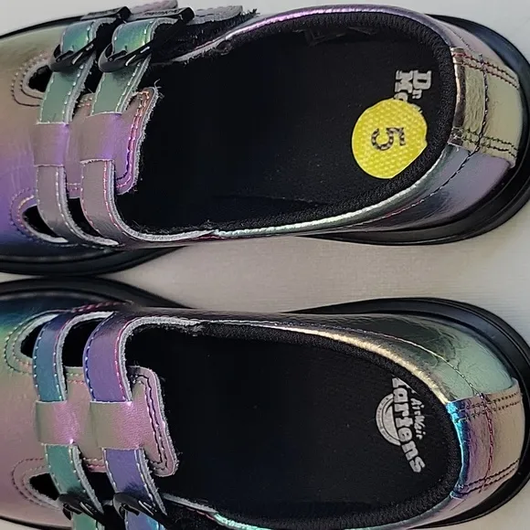 NWOB Dr.Martens Junior8065 Rainbow Crinkle Leather Mary Jane Shoes US L 5
