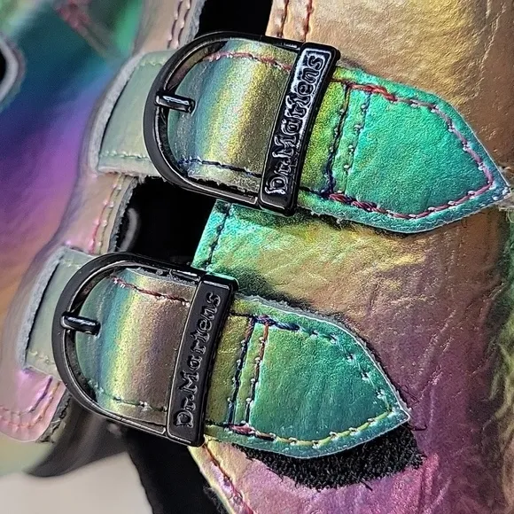 NWOB Dr.Martens Junior8065 Rainbow Crinkle Leather Mary Jane Shoes US L 5