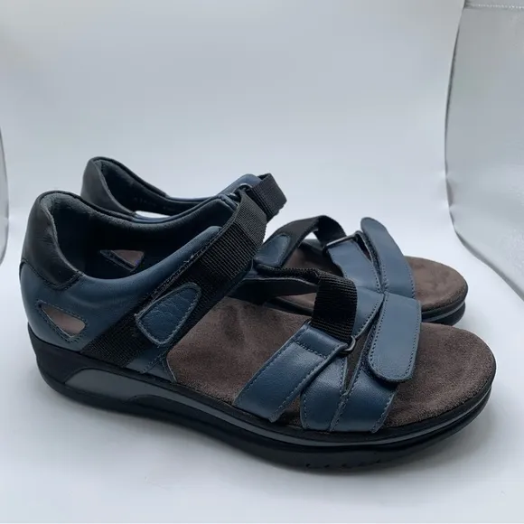 NWOB Wolky Women's Desh Sandal blue leather sandals comfort size 38 US 7.5 1083
