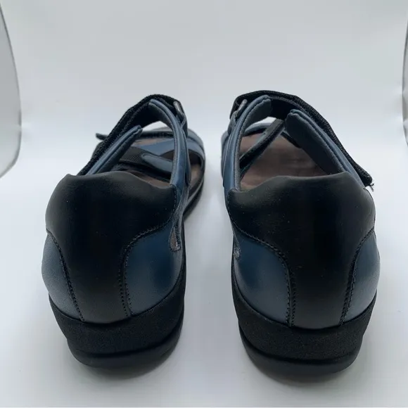 NWOB Wolky Women's Desh Sandal blue leather sandals comfort size 38 US 7.5 1083