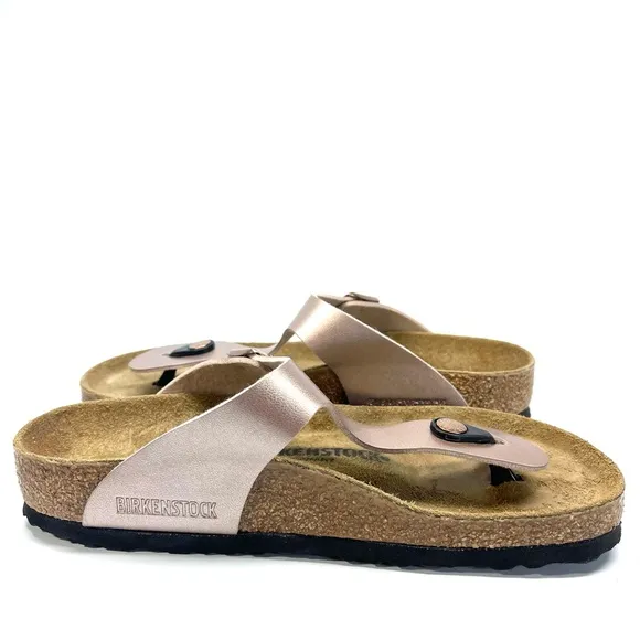 NWOT Birkenstock Sandals Women's Size 6-6.5 EU 37 Copper Gizeh Birko Flor