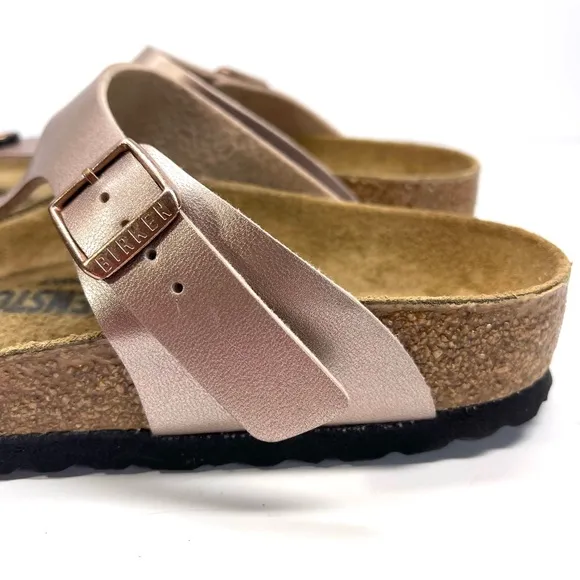 NWOT Birkenstock Sandals Women's Size 6-6.5 EU 37 Copper Gizeh Birko Flor
