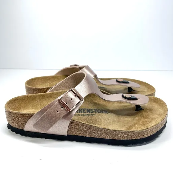 NWOT Birkenstock Sandals Women's Size 6-6.5 EU 37 Copper Gizeh Birko Flor