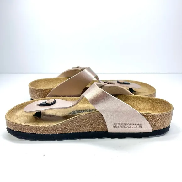 NWOT Birkenstock Sandals Women's Size 6-6.5 EU 37 Copper Gizeh Birko Flor
