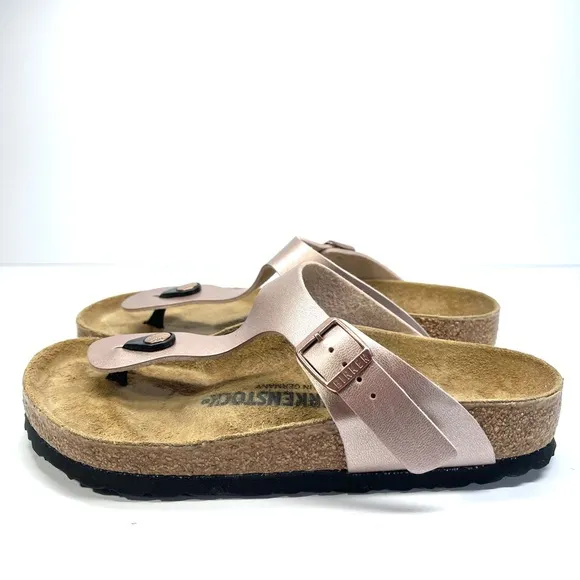 NWOT Birkenstock Sandals Women's Size 6-6.5 EU 37 Copper Gizeh Birko Flor