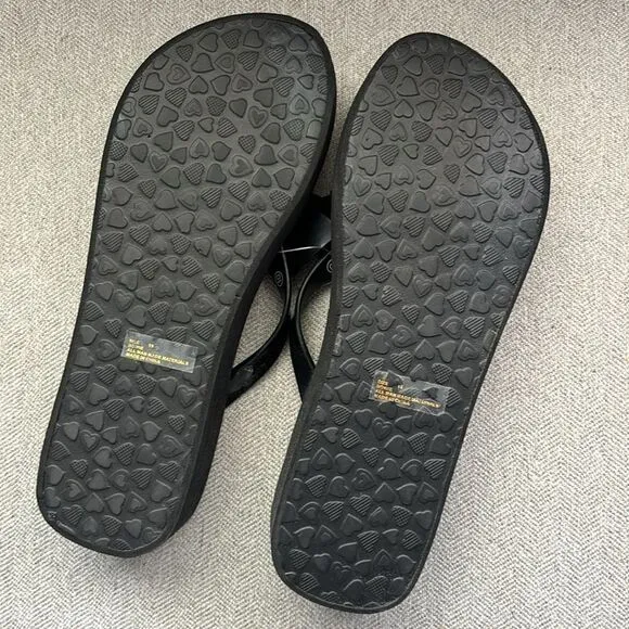 NWOT Brighton Bowie Bows Rhinestones Jeweled Wedged Sandals Size 10 Flip Flops