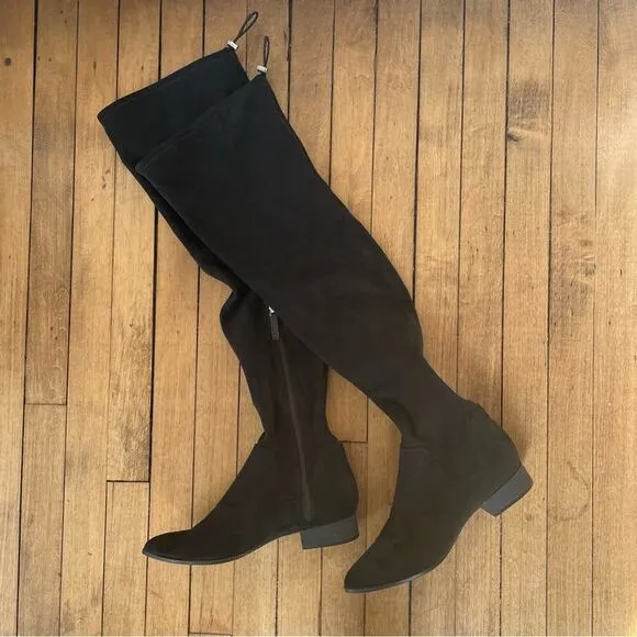 NWOT DKNY Black Over the Knee Tall Suede Boots 8.5