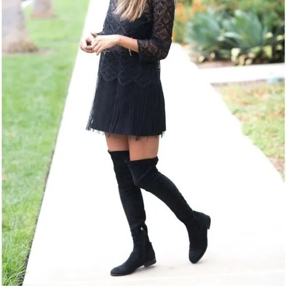 NWOT DKNY Black Over the Knee Tall Suede Boots 8.5