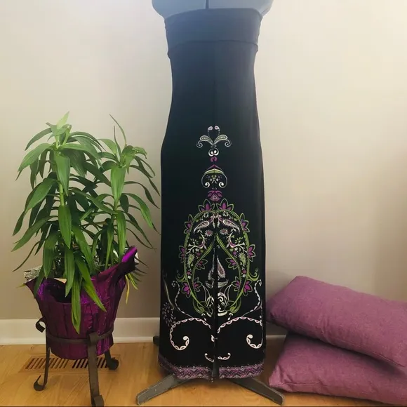 NWOT Elysa Suzanne Strapless Boho Maxi Dress, XS