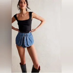 NWOT Free People Prince Street Denim Micro Shorts Size 27