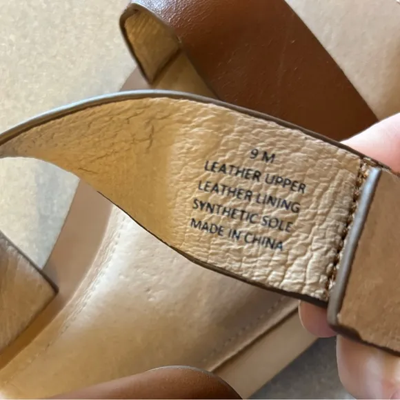NWOT J. Jill Brown Leather Ankle Wrap Sandals