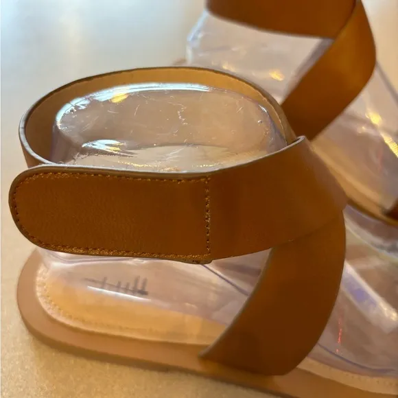 NWOT J. Jill Brown Leather Ankle Wrap Sandals