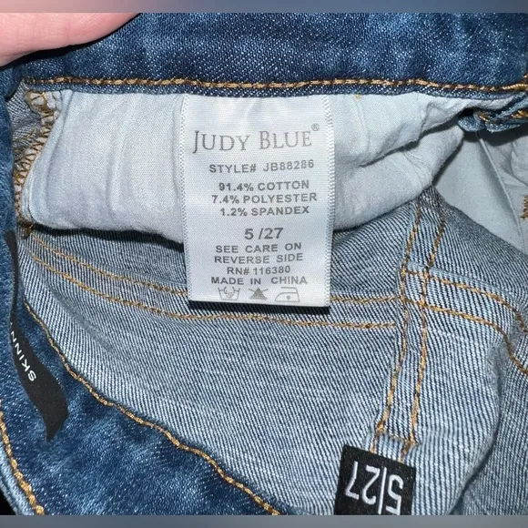 NWOT Judy Blue Multicolor Embroidery Pocket High Waist Skinny Jeans Size 27