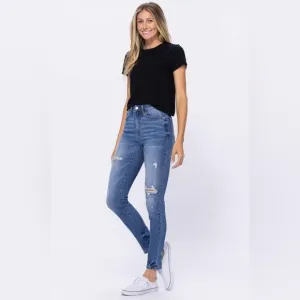 NWOT Judy Blue Multicolor Embroidery Pocket High Waist Skinny Jeans Size 27