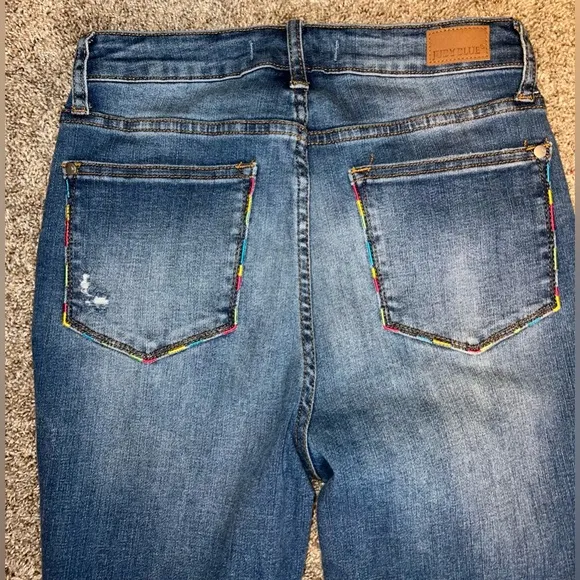 NWOT Judy Blue Multicolor Embroidery Pocket High Waist Skinny Jeans Size 27